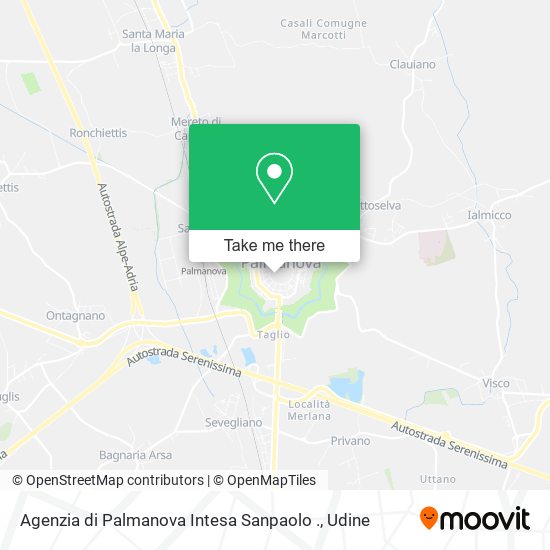 Agenzia di Palmanova Intesa Sanpaolo . map