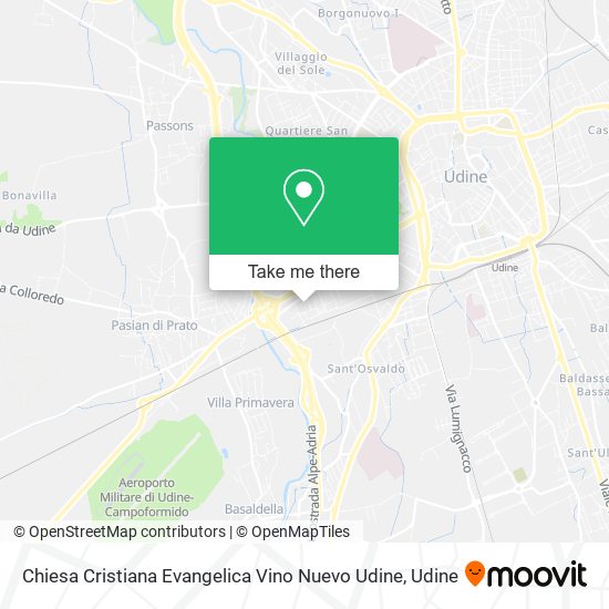 Chiesa Cristiana Evangelica Vino Nuevo Udine map