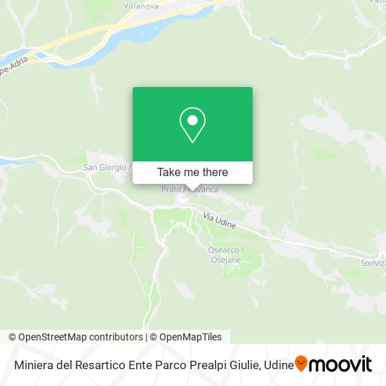 Miniera del Resartico Ente Parco Prealpi Giulie map