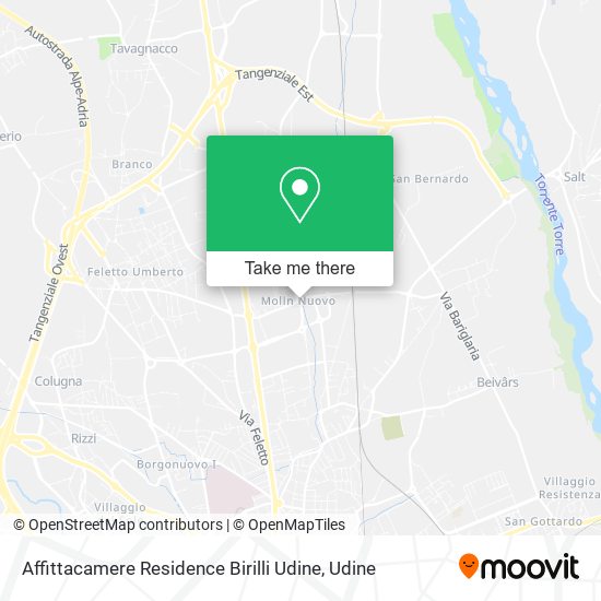 Affittacamere Residence Birilli Udine map