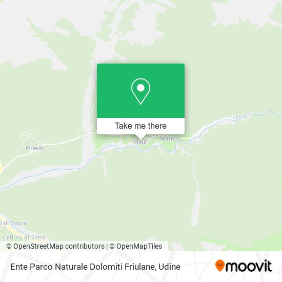 Ente Parco Naturale Dolomiti Friulane map