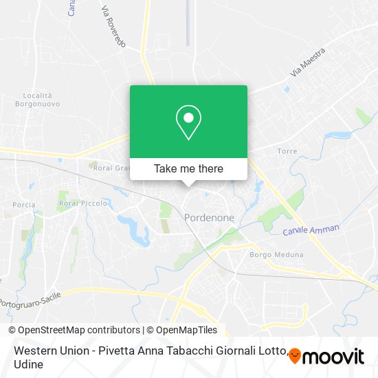 Western Union - Pivetta Anna Tabacchi Giornali Lotto map