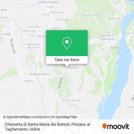 Chiesetta di Santa Maria dei Battuti, Pinzano al Tagliamento map