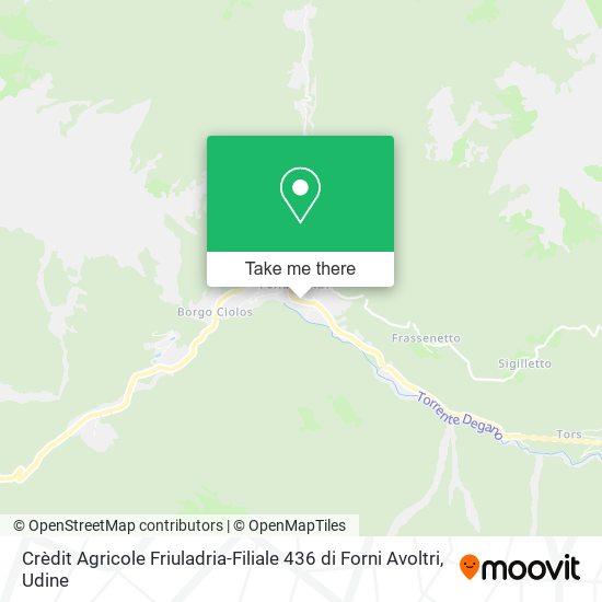 Crèdit Agricole Friuladria-Filiale 436 di Forni Avoltri map