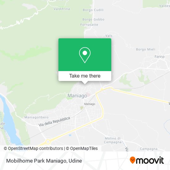 Mobilhome Park Maniago map