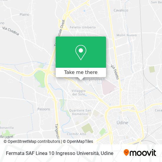 Fermata SAF Linea 10 Ingresso Università map