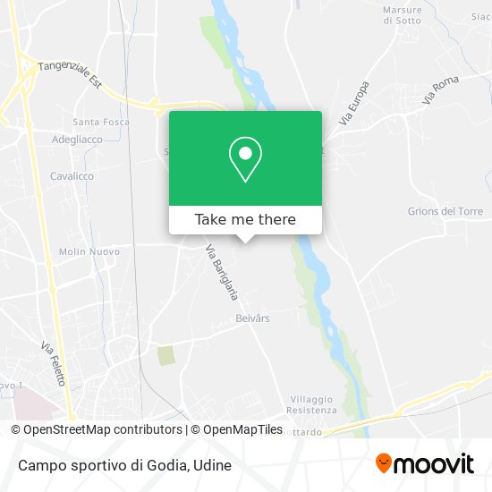 Campo sportivo di Godia map