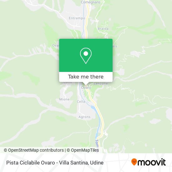 Pista Ciclabile Ovaro - Villa Santina map