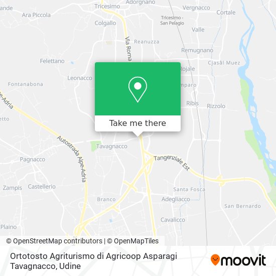 Ortotosto Agriturismo di Agricoop Asparagi Tavagnacco map