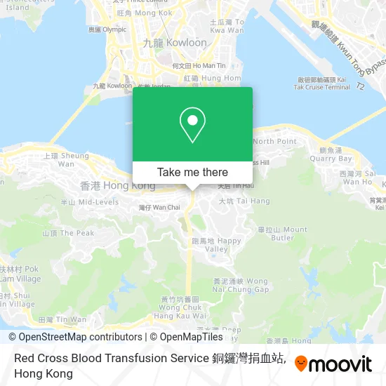 Red Cross Blood Transfusion Service 銅鑼灣捐血站 map