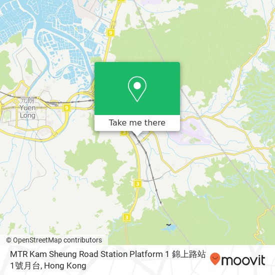 MTR Kam Sheung Road Station Platform 1 錦上路站1號月台 map