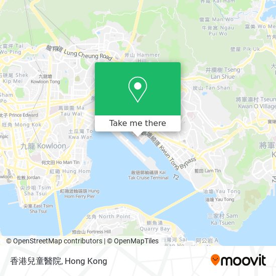 香港兒童醫院地圖