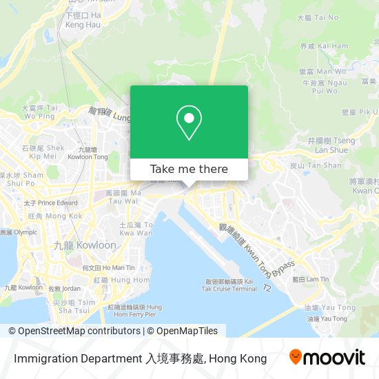 Immigration Department 入境事務處 map