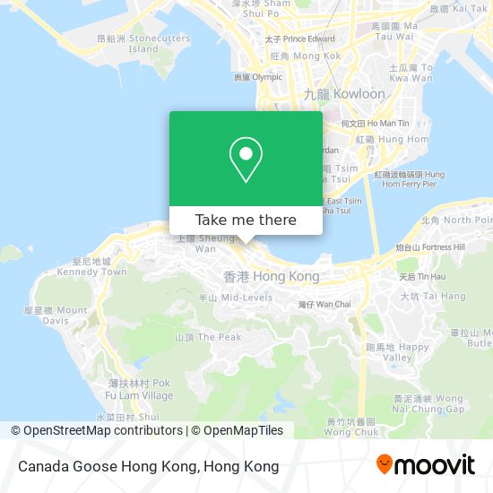 Canada Goose Hong Kong map
