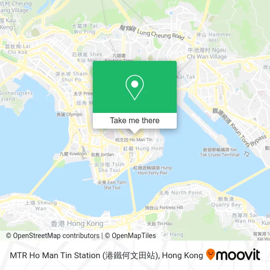 MTR Ho Man Tin Station (港鐵何文田站) map