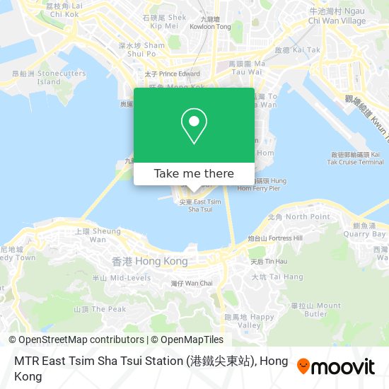 MTR East Tsim Sha Tsui Station (港鐵尖東站) map