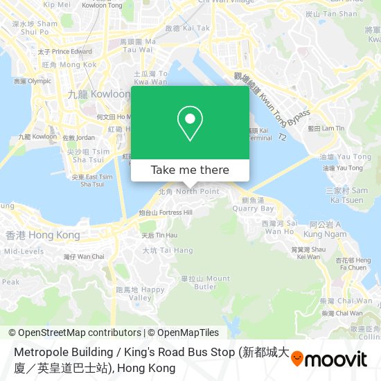 Metropole Building / King's Road Bus Stop (新都城大廈／英皇道巴士站) map