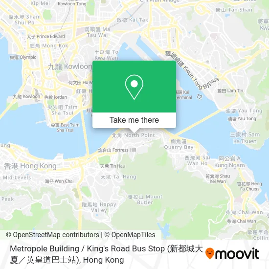 Metropole Building / King's Road Bus Stop (新都城大廈／英皇道巴士站) map