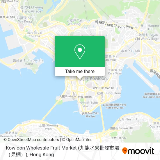 Kowloon Wholesale Fruit Market (九龍水果批發市場（果欄）) map