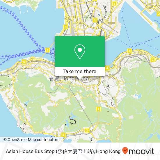Asian House Bus Stop (熙信大廈巴士站) map