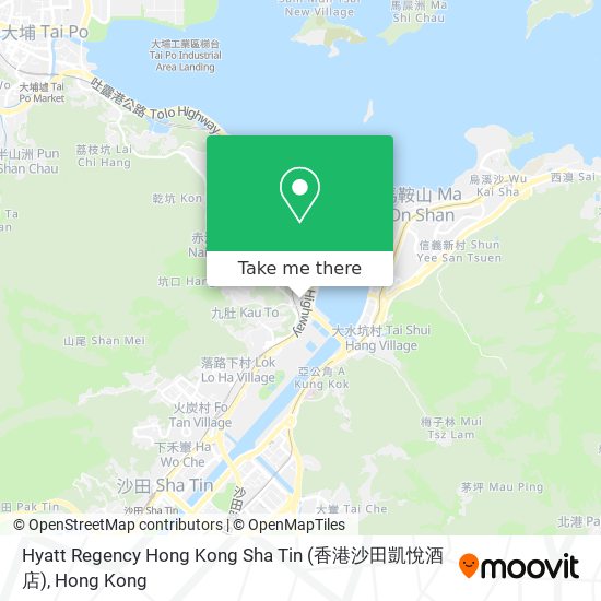 Hyatt Regency Hong Kong Sha Tin (香港沙田凱悅酒店) map