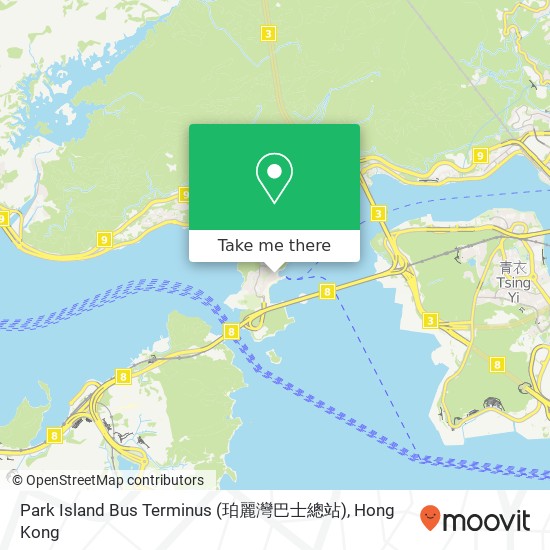 Park Island Bus Terminus (珀麗灣巴士總站) map