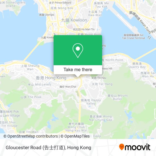 Gloucester Road (告士打道)地圖