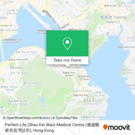 Perfect Life (Shau Kei Wan) Medical Centre (優越醫療筲箕灣診所) map