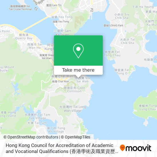 Hong Kong Council for Accreditation of Academic and Vocational Qualifications (香港學術及職業資歷評審局)地圖