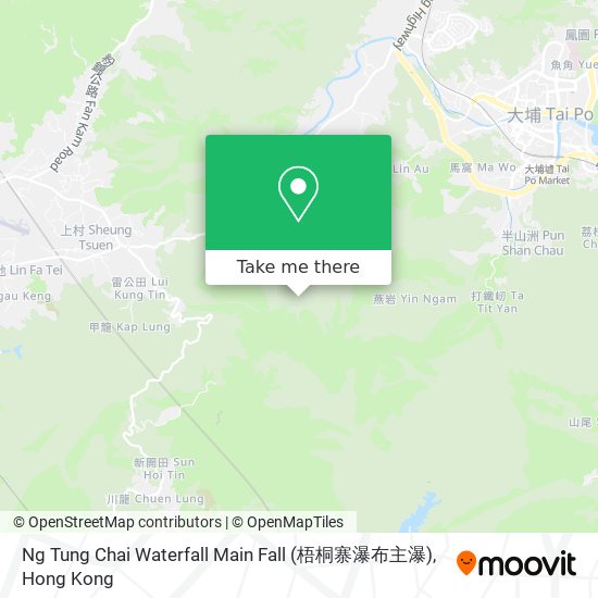 Ng Tung Chai Waterfall Main Fall (梧桐寨瀑布主瀑) map