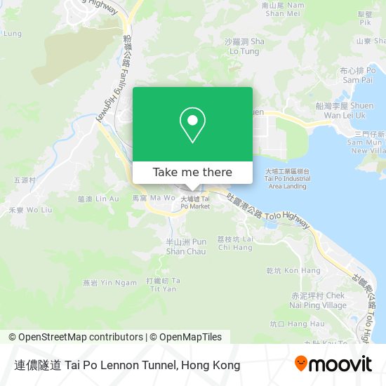 連儂隧道 Tai Po Lennon Tunnel map