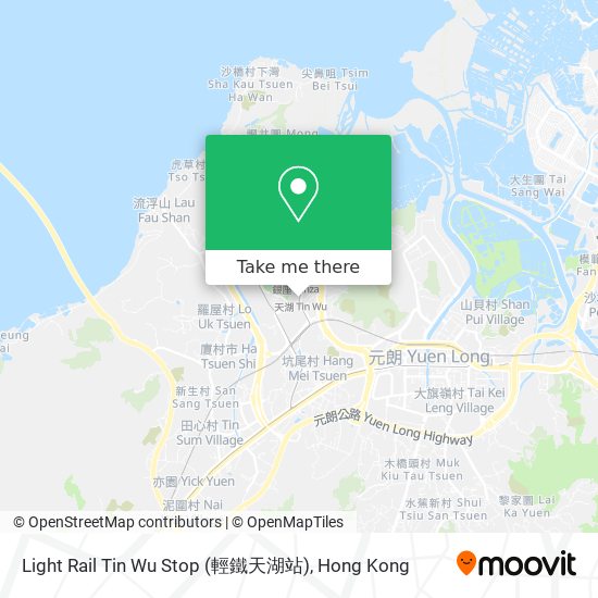 Light Rail Tin Wu Stop (輕鐵天湖站)地圖