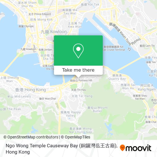 Ngo Wong Temple Causeway Bay (銅鑼灣岳王古廟) map