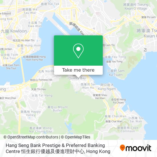 Hang Seng Bank Prestige & Preferred Banking Centre 恒生銀行優越及優進理財中心地圖