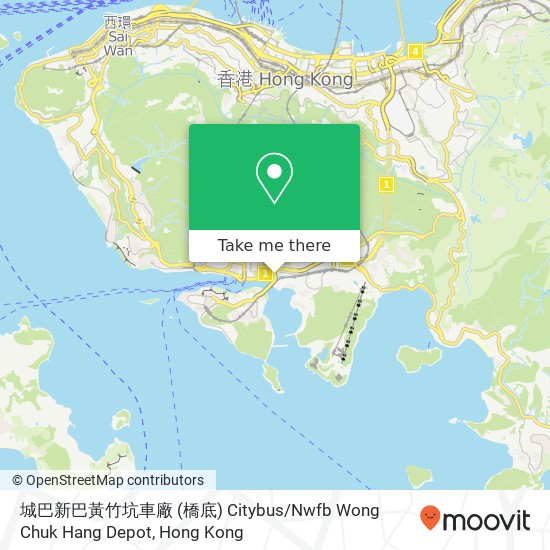 城巴新巴黃竹坑車廠 (橋底) Citybus / Nwfb Wong Chuk Hang Depot map