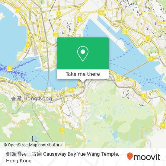 銅鑼灣岳王古廟 Causeway Bay Yue Wang Temple map