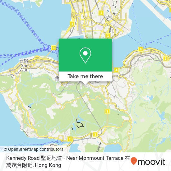 Kennedy Road 堅尼地道 - Near Monmount Terrace 在萬茂台附近 map