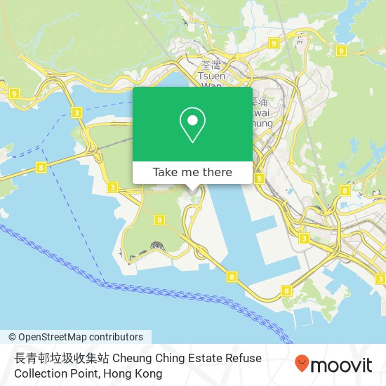 長青邨垃圾收集站 Cheung Ching Estate Refuse Collection Point map