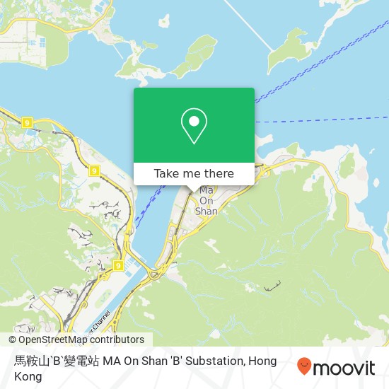 馬鞍山‵B‵變電站 MA On Shan 'B' Substation map