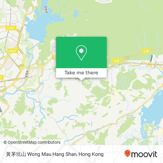 黃茅坑山 Wong Mau Hang Shan map