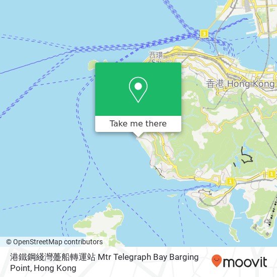 港鐵鋼綫灣躉船轉運站 Mtr Telegraph Bay Barging Point map