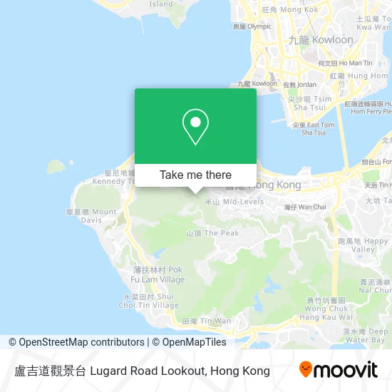 盧吉道觀景台 Lugard Road Lookout map