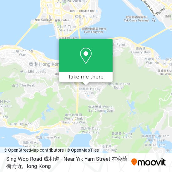 Sing Woo Road 成和道 - Near Yik Yam Street 在奕蔭街附近地圖