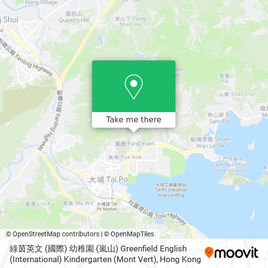 綠茵英文 (國際) 幼稚園 (嵐山) Greenfield English (International) Kindergarten (Mont Vert) map