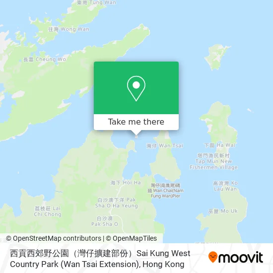 西貢西郊野公園（灣仔擴建部份）Sai Kung West Country Park (Wan Tsai Extension)地圖