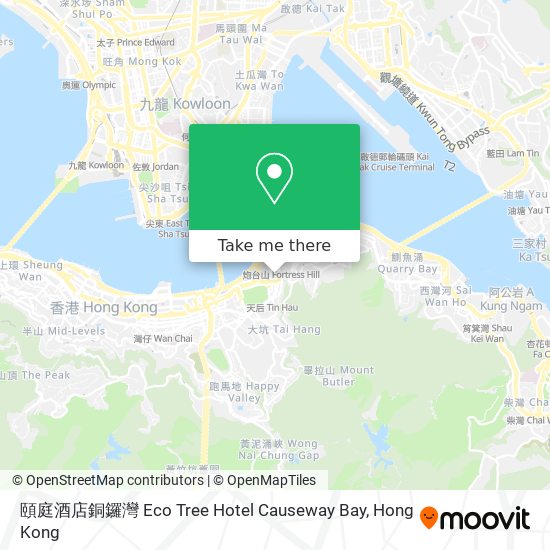 頤庭酒店銅鑼灣 Eco Tree Hotel Causeway Bay map