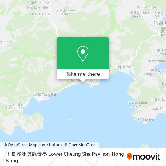 下長沙泳灘觀景亭 Lower Cheung Sha Pavilion map