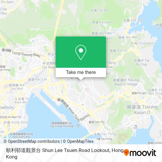 順利邨道觀景台 Shun Lee Tsuen Road Lookout map