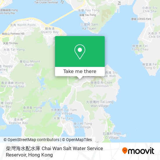 柴灣海水配水庫 Chai Wan Salt Water Service Reservoir map