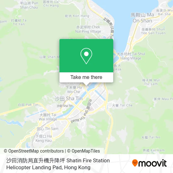 沙田消防局直升機升降坪 Shatin Fire Station Helicopter Landing Pad map